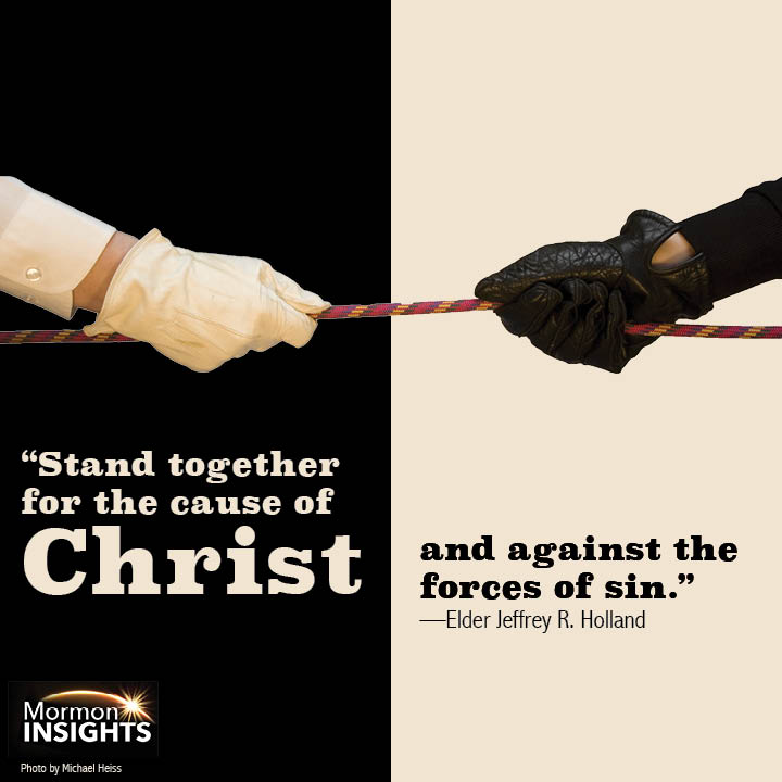 Picture quote. "Stand together for the cause of Christ and against the forces of sin."