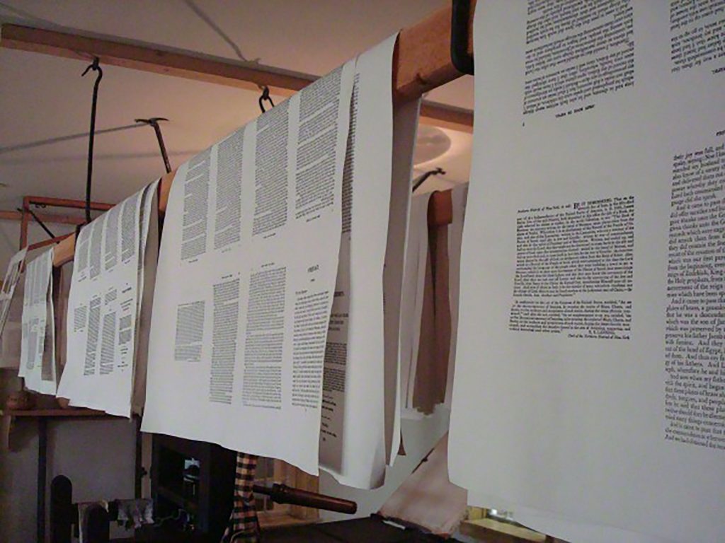 pages on a printing press
