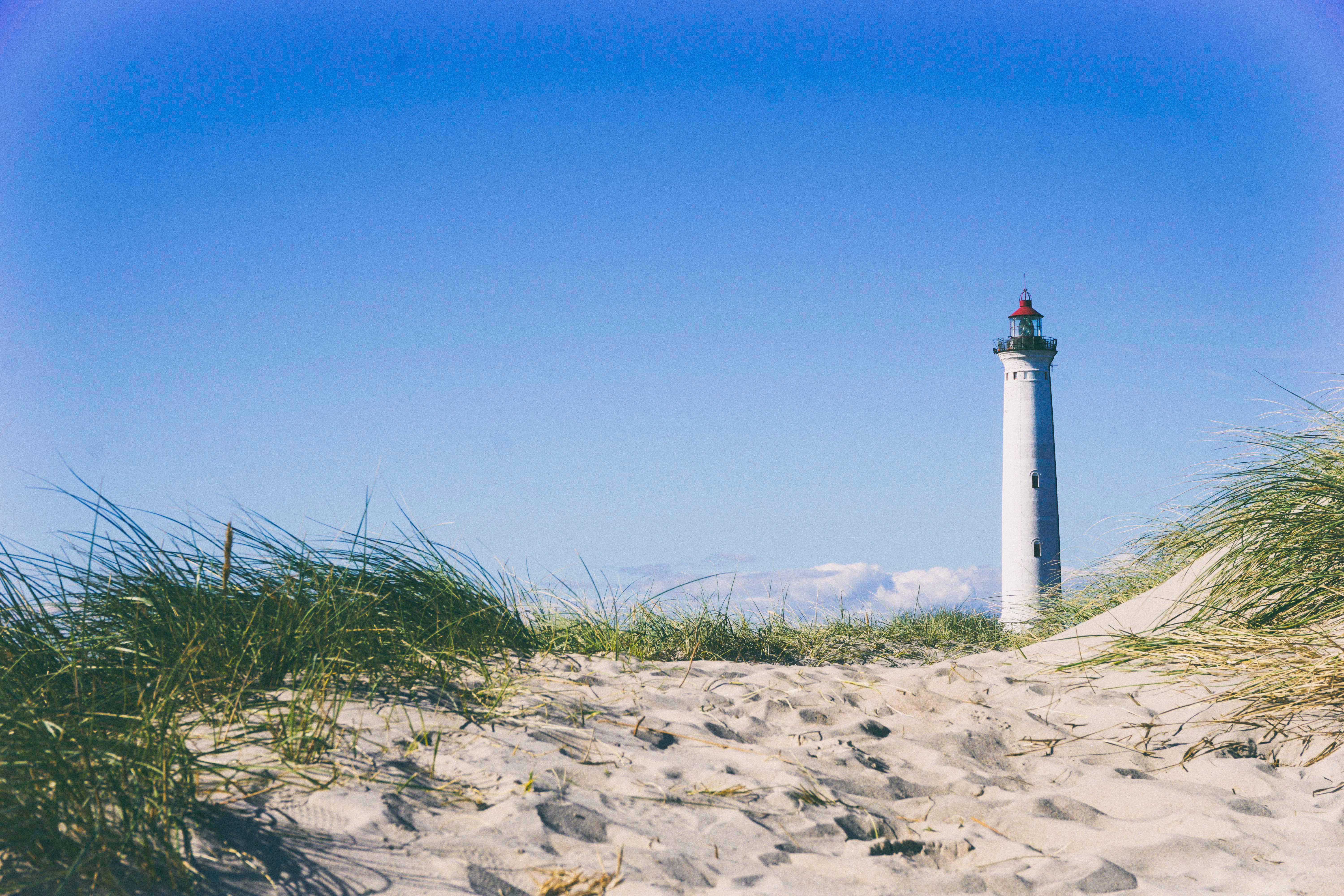 Lighthouse along the beach