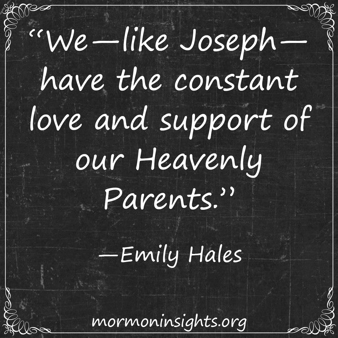 Image of chalkboard, "We—like Joseph—have the constant love and support of our Heavenly Parents."