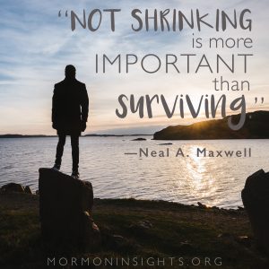 picture quote: man standing on the beach, quote: "Not shrinking is more important than surviving."