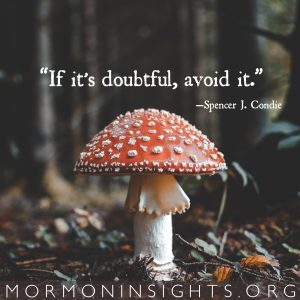 "If it's doubtful, avoid it." - Spencer J. Condie