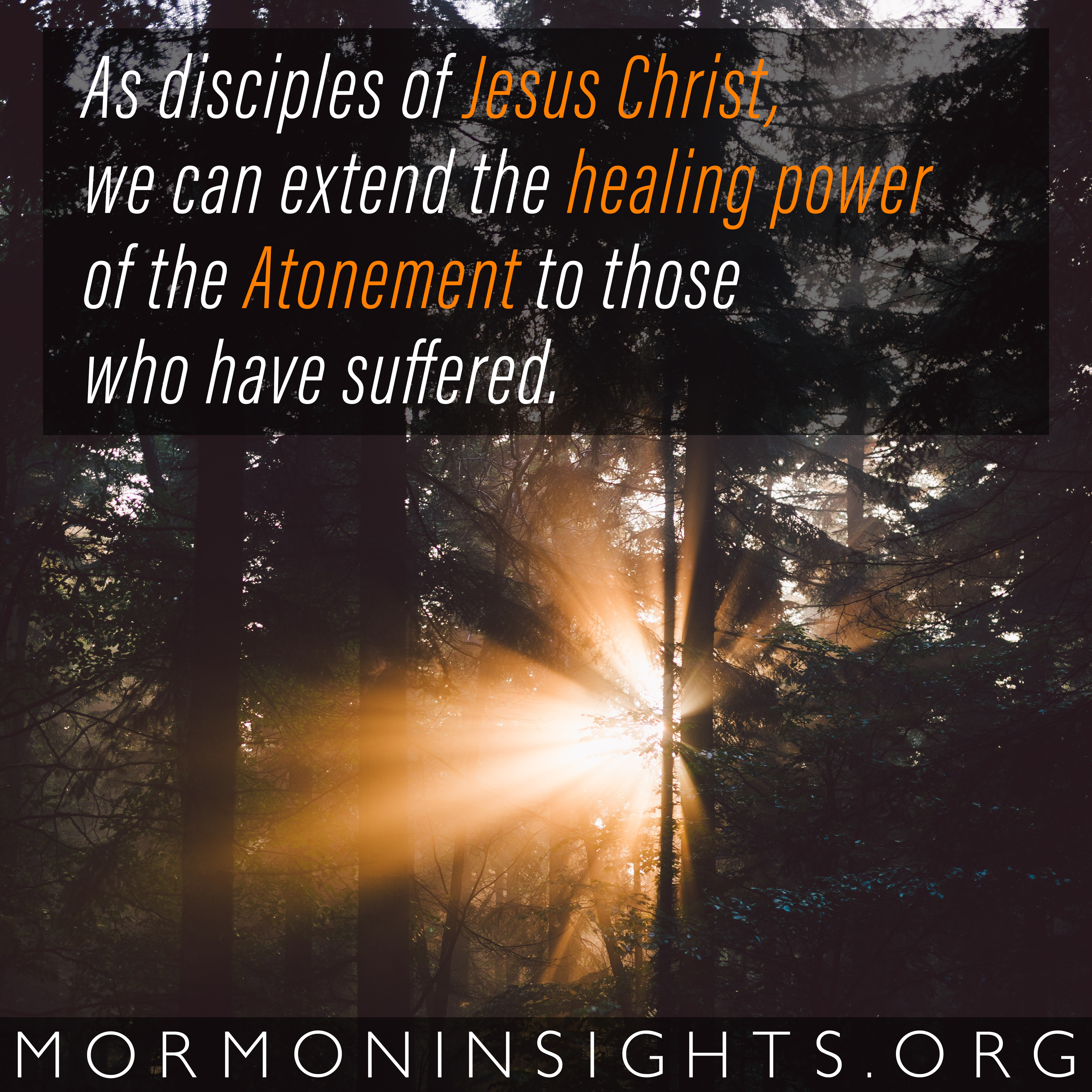 As disciples of Jesus Christ, we can extend the healing power of the Atonement to those who have suffered.