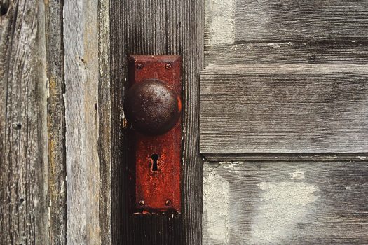 Doorknob on an old door