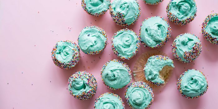 Cupcakes with blue frosting
