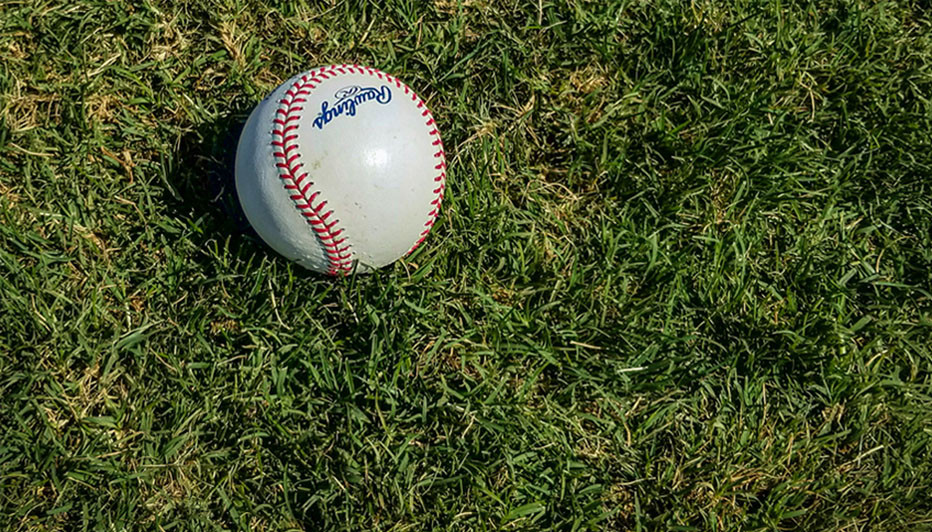 Baseball on the grass